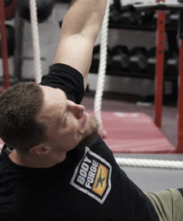 Shane working out with a kettlebell | Body Forge